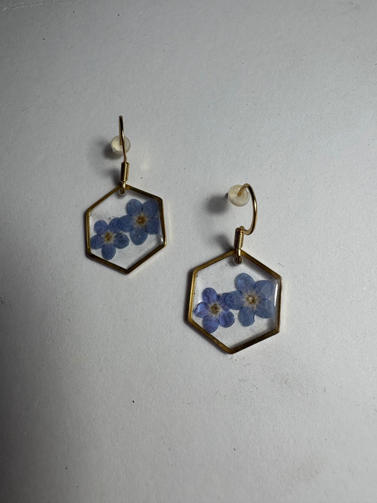 Orecchini esagono di Myosotis