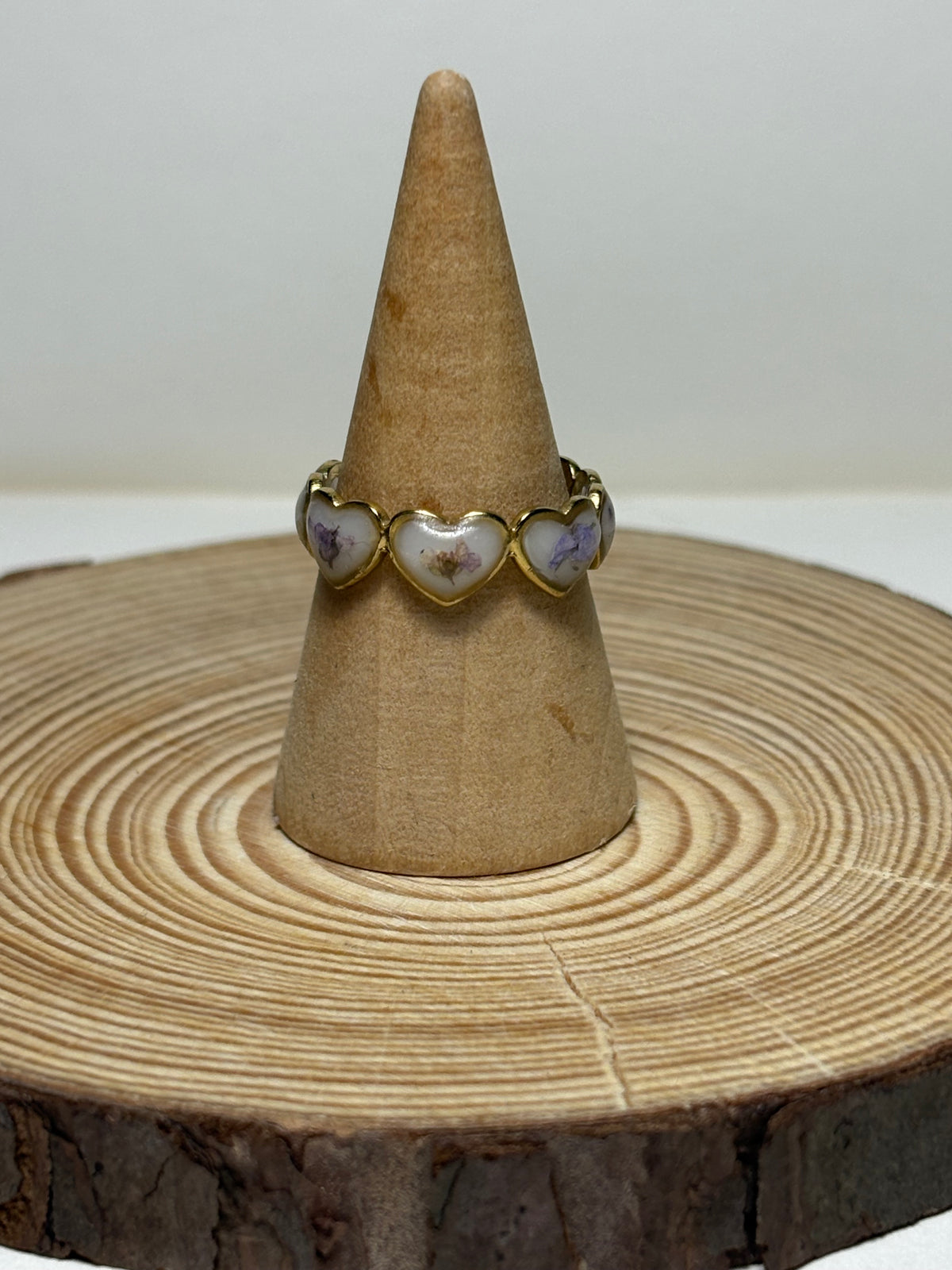 Anello cuore fiorito